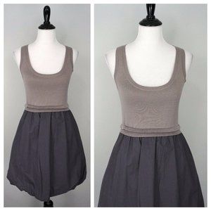 New J. Crew Gray Sleeveless Stretch Blouson Fit & Flare Dress Size Small Nwt